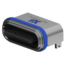 XB-TYPE C 6P-1 waterproof base on board L=6.65mm (with steel sheet) (U type zinc alloy shell exposed 0.95)
